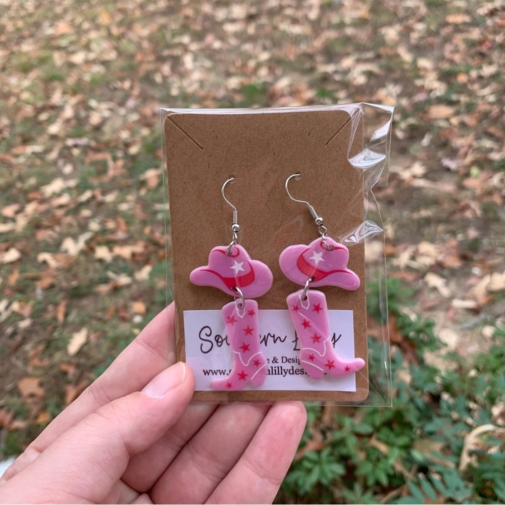 Western Cowgirl Boots Earrings
